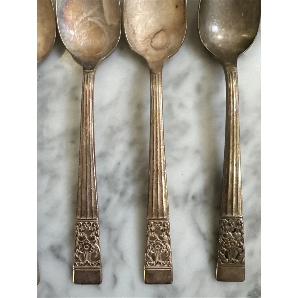 Oneida Community CORONATION Teaspoons Spoons Silverplate Set Of 6
